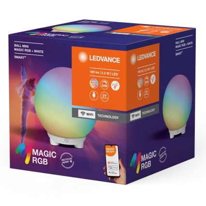 Ledvance - LED RGBW Himmennettävä ja ladattava pöytälamppu SMART+ MAGIC LED/2,5W/5V 2200-6500K Wi-Fi