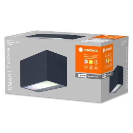 Ledvance - LED RGBWHimmennettävä ulkoseinävalo SMART+ BRICK LED/14W/230V Wi-Fi IP44
