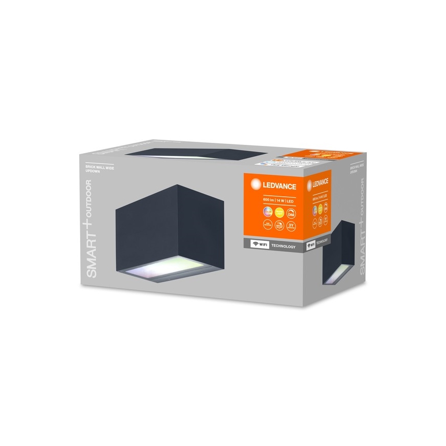 Ledvance - LED RGBWHimmennettävä ulkoseinävalo SMART+ BRICK LED/14W/230V Wi-Fi IP44