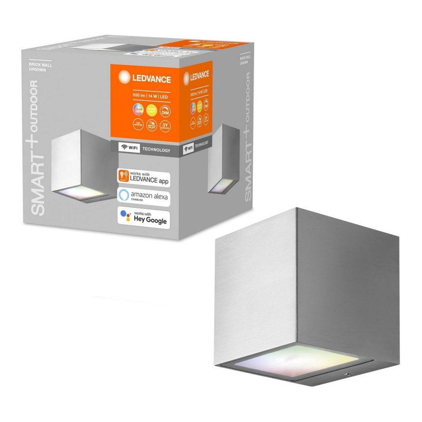 Ledvance - LED RGBW Himmennettävä ulkovalo BRICK LED/14W/230V Wi-Fi IP44