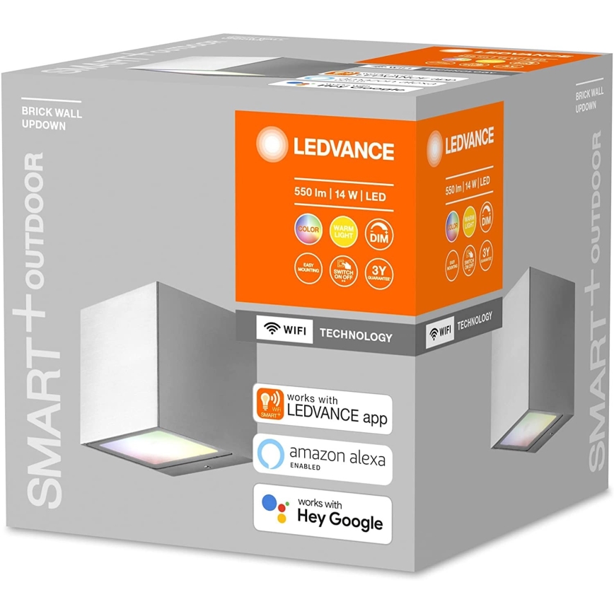 Ledvance - LED RGBW Himmennettävä ulkovalo BRICK LED/14W/230V Wi-Fi IP44