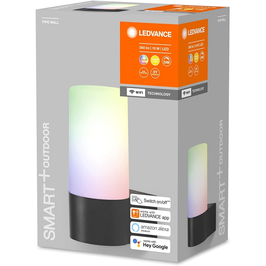 Ledvance - LED RGBW Himmenenttävä ulkoseinävalo SMART+ PIPE LED/10W/230V Wi-Fi IP44