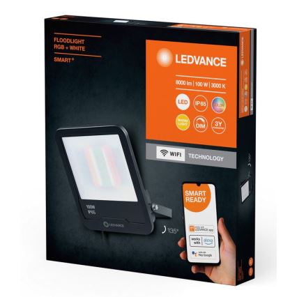 Ledvance - LED RGBW Himmennettävä ulko valonheitin SMART+ FLOODLIGHT LED/100W/230V IP65 Wi-Fi