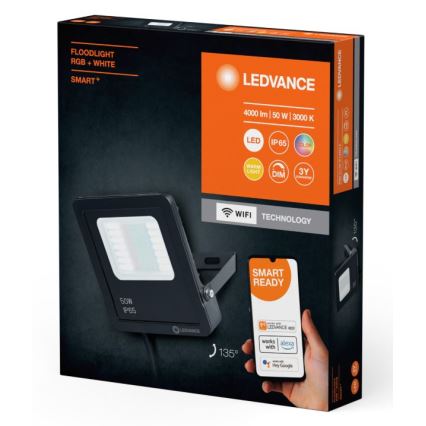 Ledvance - LED RGBW Himmennettävä ulko valonheitin SMART+ FLOODLIGHT LED/50W/230V IP65 Wi-Fi