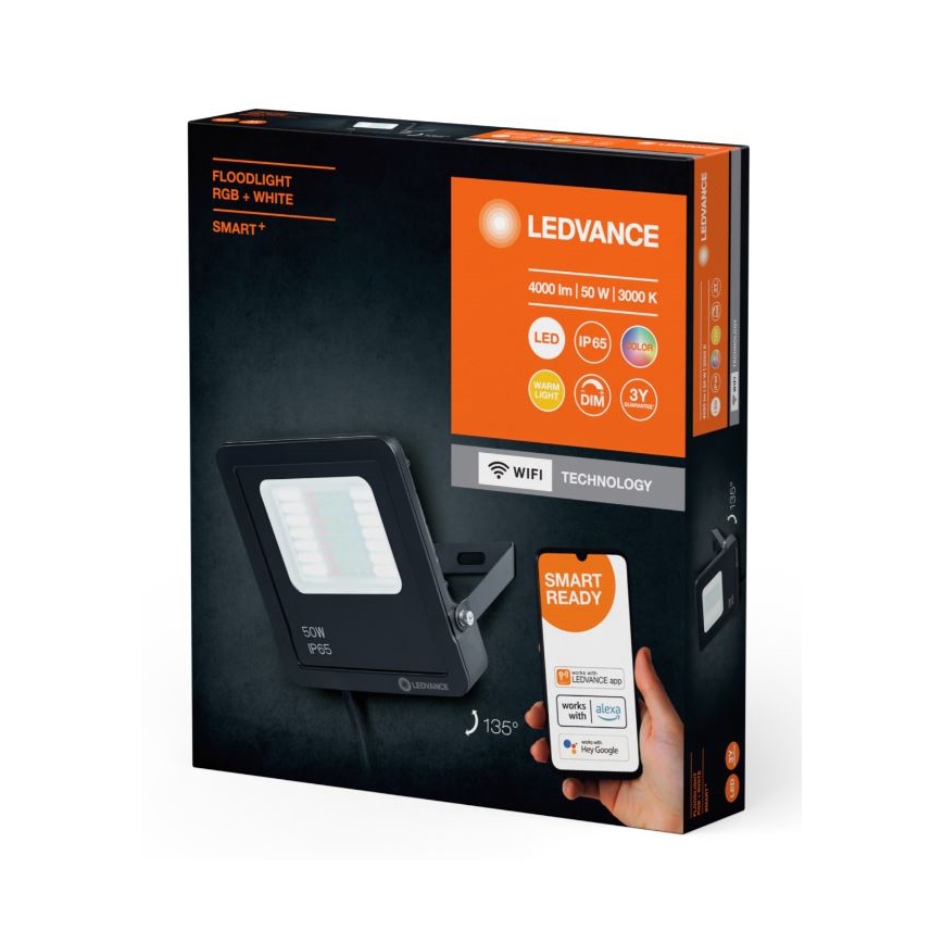 Ledvance - LED RGBW Himmennettävä ulko valonheitin SMART+ FLOODLIGHT LED/50W/230V IP65 Wi-Fi