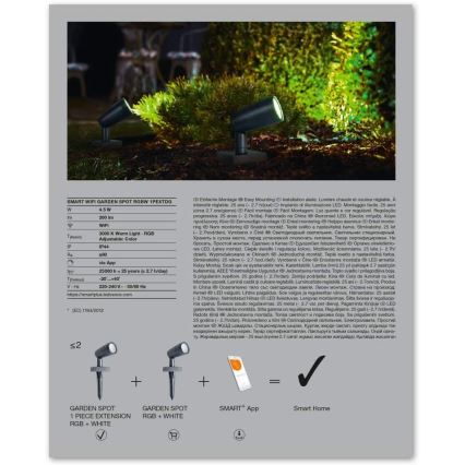 Ledvance - LED RGBW Ulkovalaisin SMART+ SPOT LED/4,5W/230V IP65 Wi-Fi