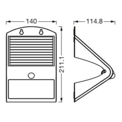 Ledvance - LED-seinäaurinkovalaisin anturilla PERHONEN LED/4W/3,7V IP65
