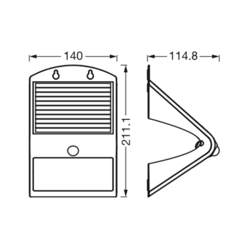 Ledvance - LED-seinäaurinkovalaisin anturilla PERHONEN LED/4W/3,7V IP65