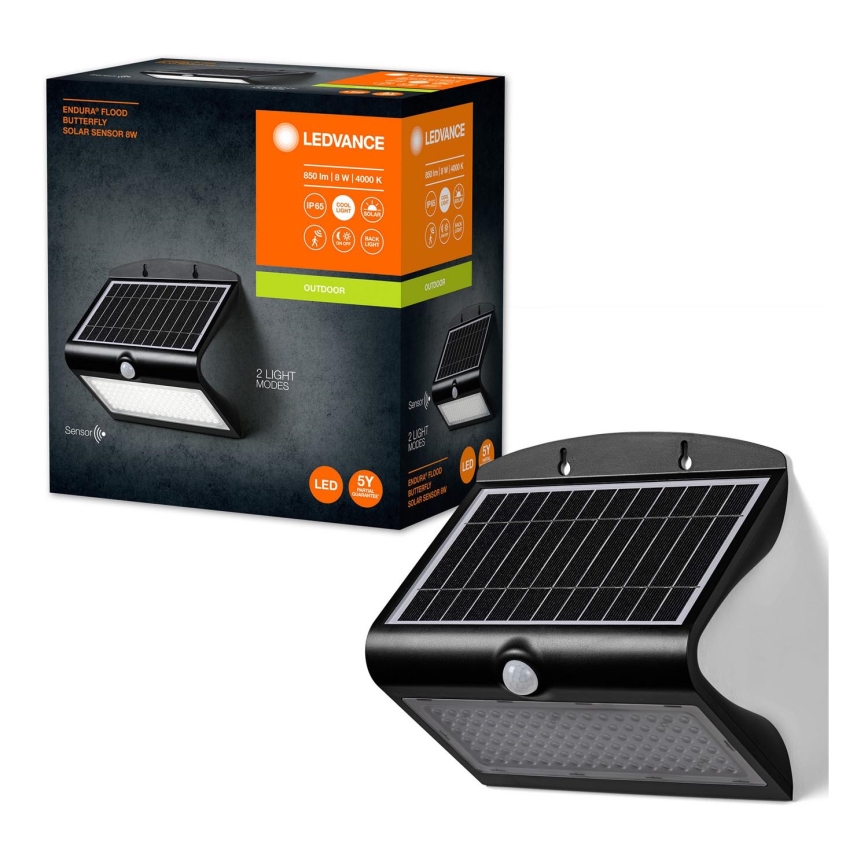 Ledvance - LED-seinäaurinkovalaisin anturilla PERHONEN LED/8W/3,7V IP65