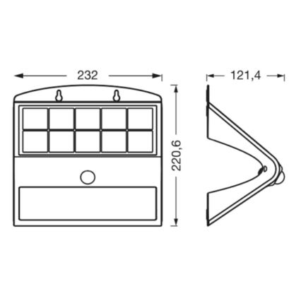 Ledvance - LED-seinäaurinkovalaisin anturilla PERHONEN LED/8W/3,7V IP65
