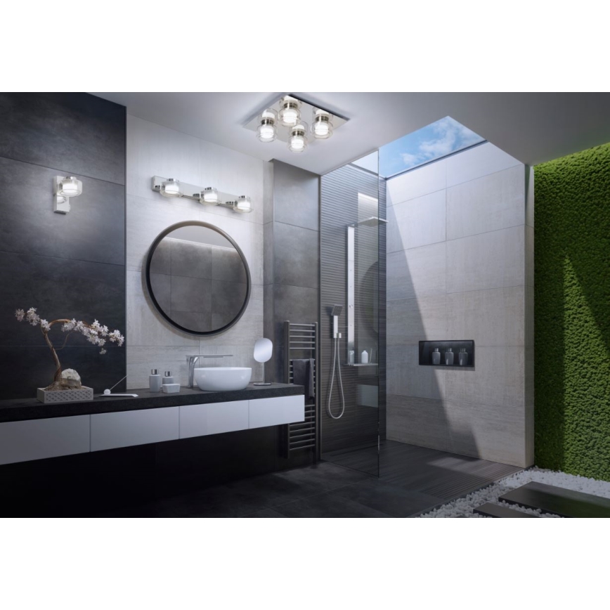 Ledvance - LED-seinävalaisin kylpyhuoneeseen ORBIS FLAME 2xLED/5,5W/230V 3000/4000K IP44 kromi