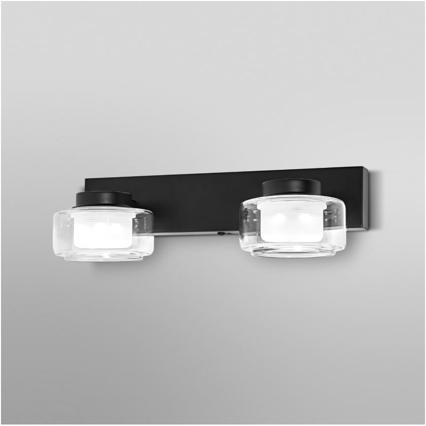 Ledvance - LED-seinävalaisin kylpyhuoneeseen ORBIS FLAME 2xLED/5,5W/230V 3000/4000K IP44 musta