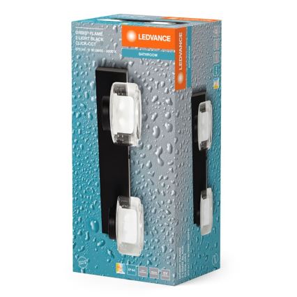 Ledvance - LED-seinävalaisin kylpyhuoneeseen ORBIS FLAME 2xLED/5,5W/230V 3000/4000K IP44 musta