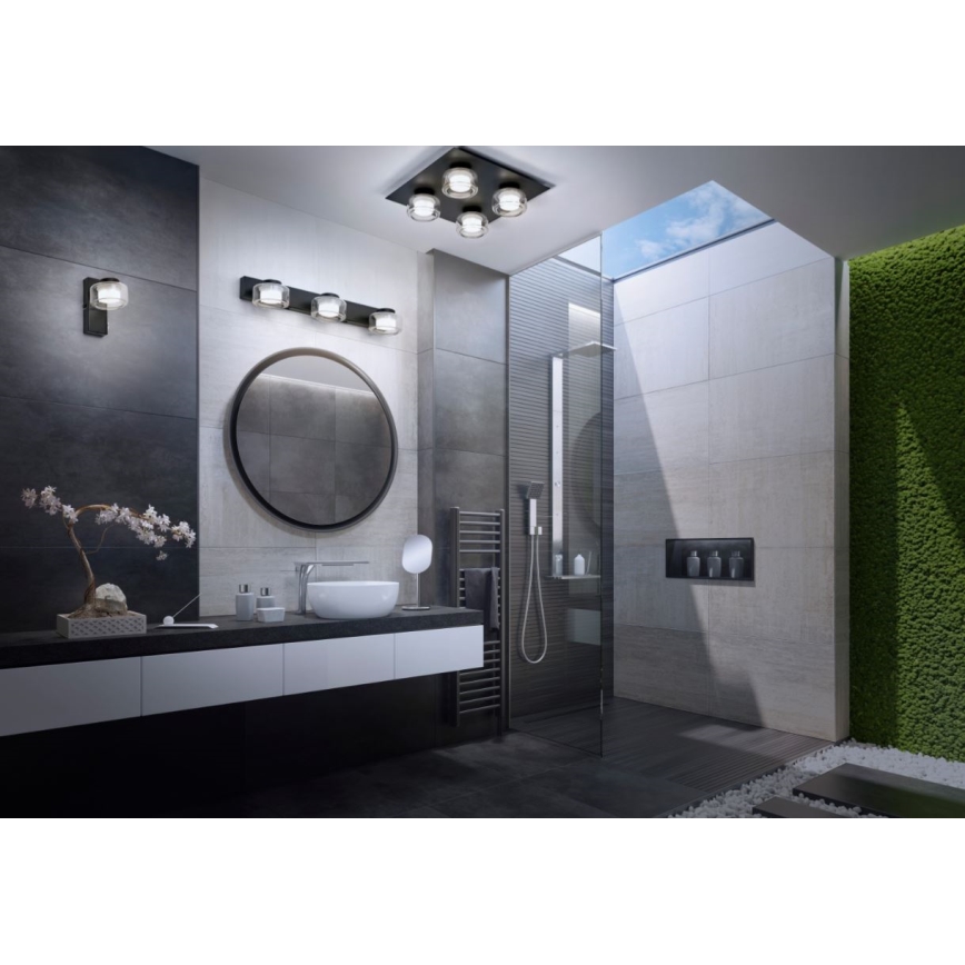 Ledvance - LED-seinävalaisin kylpyhuoneeseen ORBIS FLAME 3xLED/5,5W/230V 3000/4000K IP44 musta