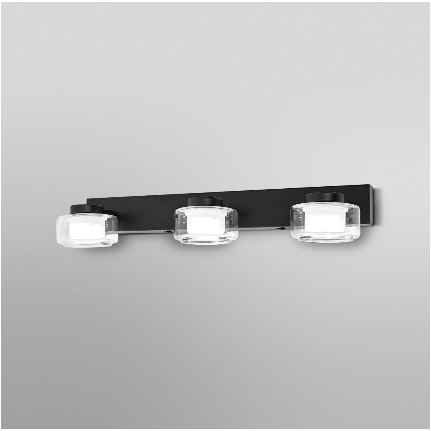 Ledvance - LED-seinävalaisin kylpyhuoneeseen ORBIS FLAME 3xLED/5,5W/230V 3000/4000K IP44 musta