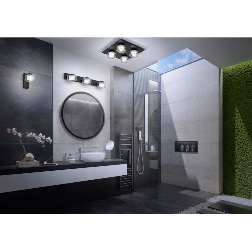 Ledvance - LED-seinävalaisin kylpyhuoneeseen ORBIS FLAME LED/5,5W/230V 3000/4000K IP44 musta