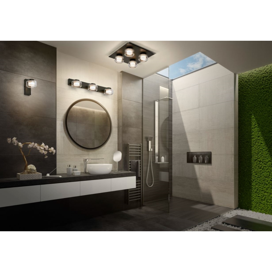 Ledvance - LED-seinävalaisin kylpyhuoneeseen ORBIS FLAME LED/5,5W/230V 3000/4000K IP44 musta