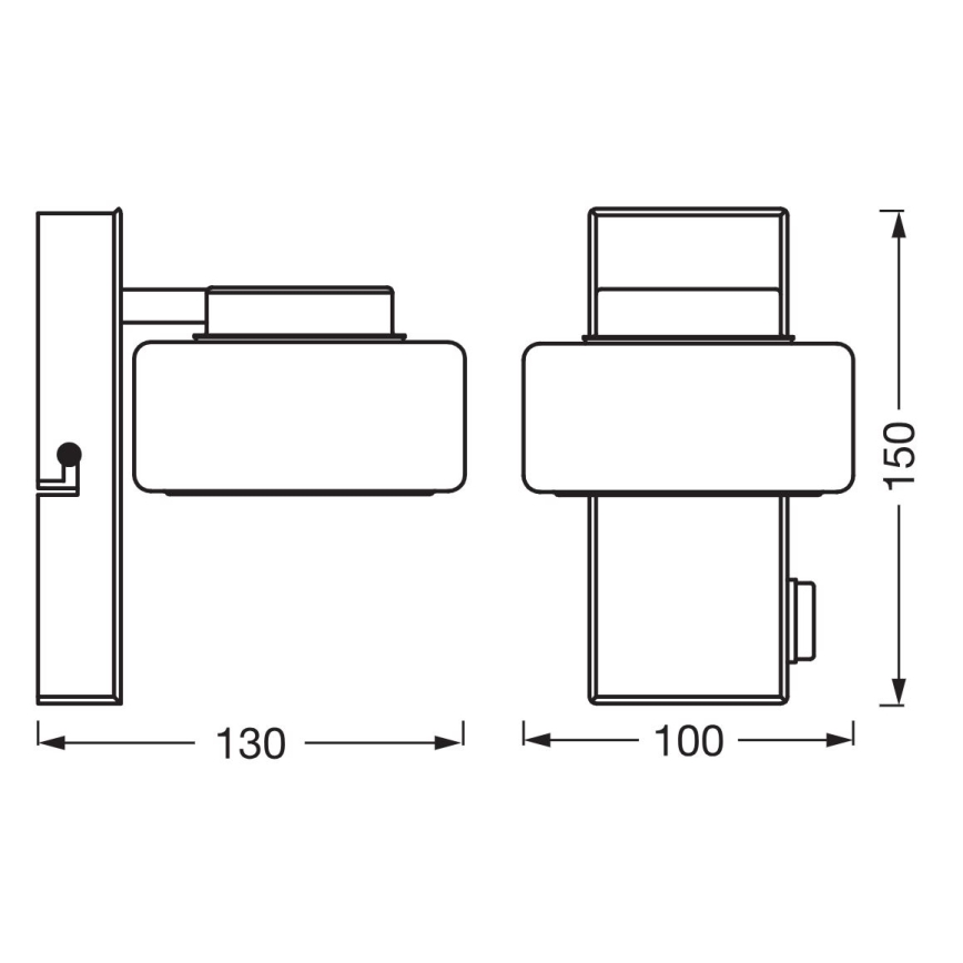 Ledvance - LED-seinävalaisin kylpyhuoneeseen ORBIS FLAME LED/5,5W/230V 3000/4000K IP44 musta