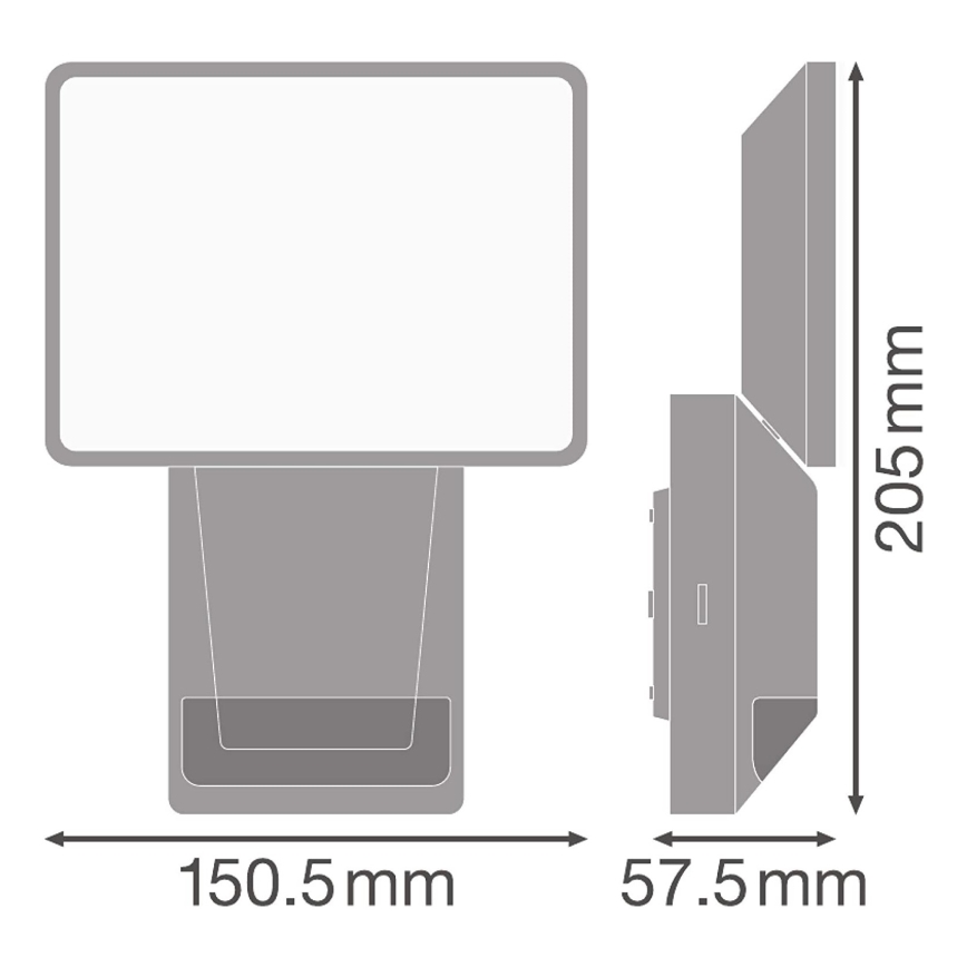 Ledvance - LED-seinävalonheitin anturilla ulkokäyttöön FLOOD LED / 15W / 230V IP55