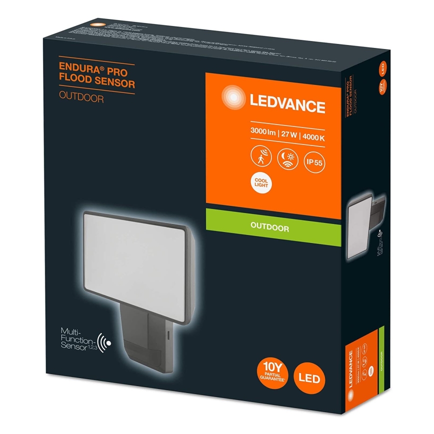Ledvance - LED-seinävalonheitin anturilla ulkokäyttöön FLOOD LED / 27W / 230V IP55