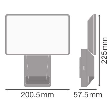 Ledvance - LED-seinävalonheitin anturilla ulkokäyttöön FLOOD LED / 27W / 230V IP55