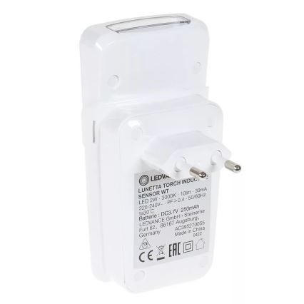 Ledvance - LED Suuntapistorasiavalo sensorilla LUNETTA LED/2W/230V