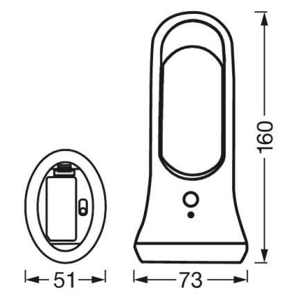 Ledvance - LED Suuntavalo anturilla MOBILE LED/0,7W/4xAAA