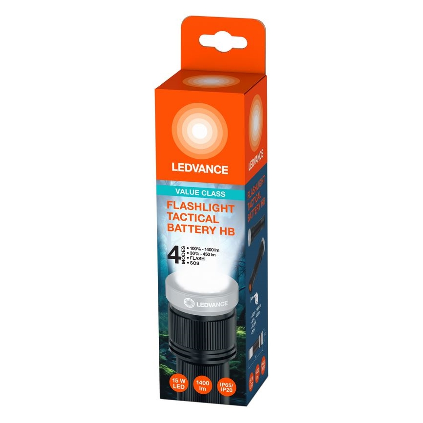 Ledvance - LED-taskulamppu FLASHLIGHT LED/15W/6xAAA IP65