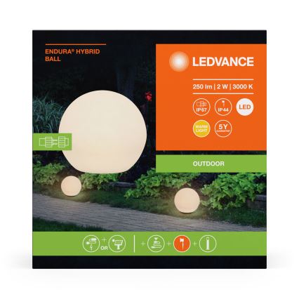 Ledvance - LED-ulkolamppu ENDURA HYBRID BALL LED/2W/12V IP44
