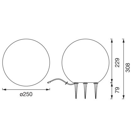 Ledvance - LED-ulkolamppu ENDURA HYBRID BALL LED/2W/12V IP44