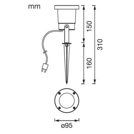 Ledvance - LED-ulkolamppu ENDURA HYBRID NAUT SPIKE LED/2W/12V IP44