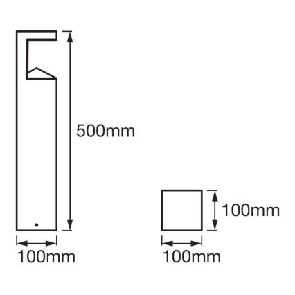 Ledvance - LED-ulkolamppu PYRAMID 1xLED/9W/230V IP44 50 cm