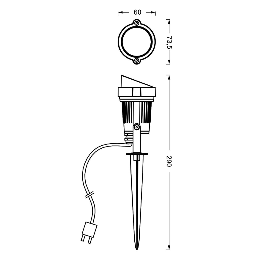 Ledvance - LED-ulkolamppu ENDURA HYBRID SPOT SPIKE LED/1W/12V IP44