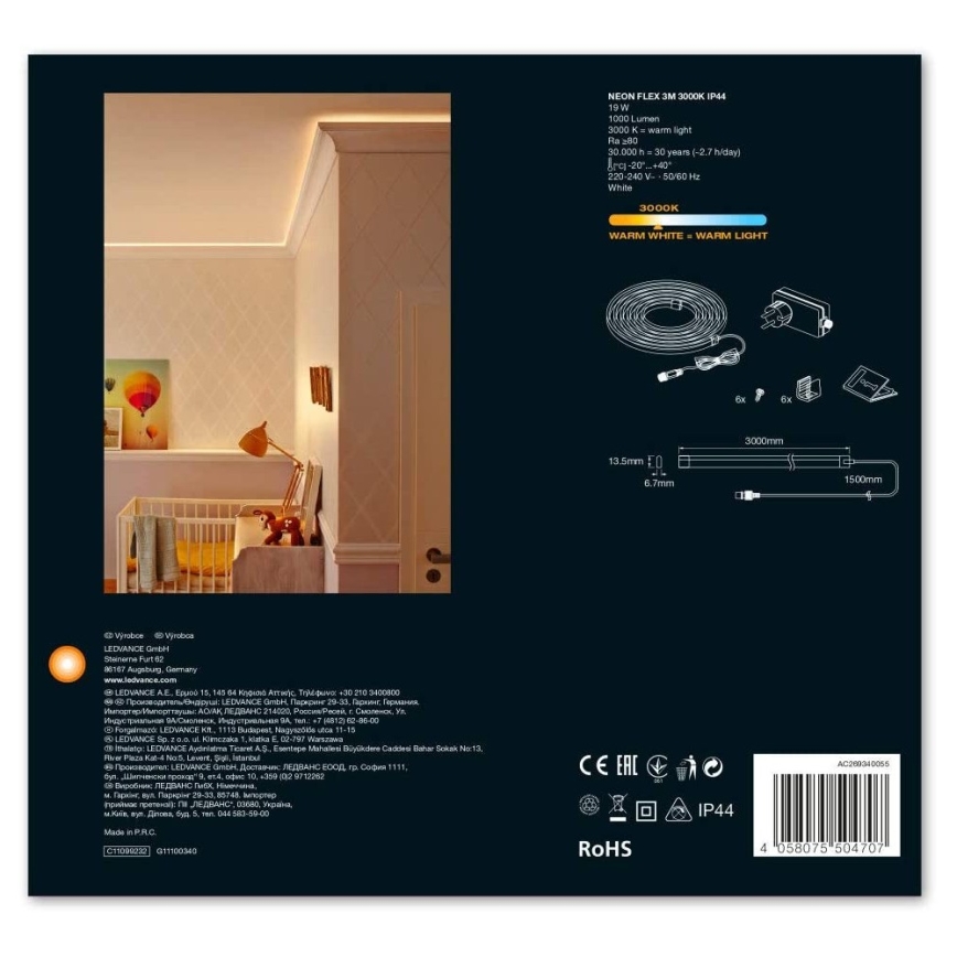 Ledvance - LED-ulkonauha FLEX 3m LED/19W/230V IP44