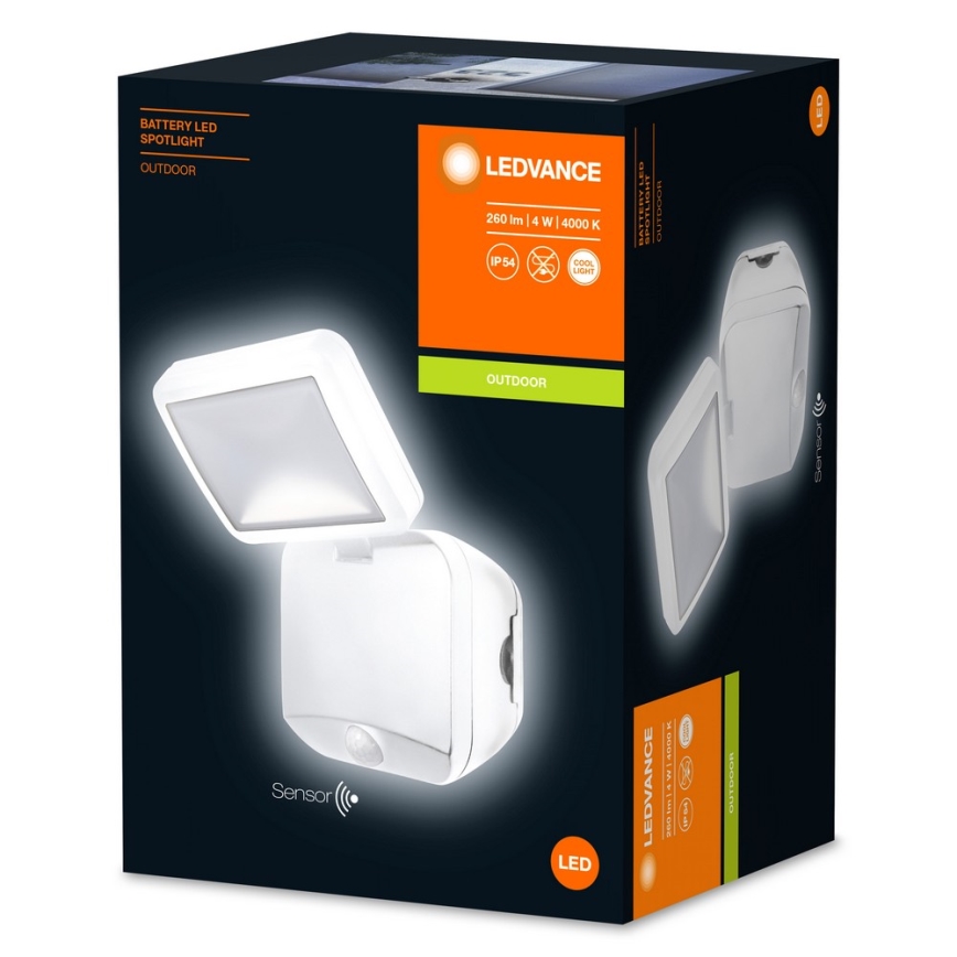 Ledvance - LED-ulkoseinävalaisin anturilla BATTERY LED/4W/6V IP54