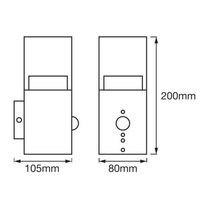 Ledvance - LED-ulkoseinävalaisin anturilla CRYSTAL 1xLED / 5W / 230V IP44