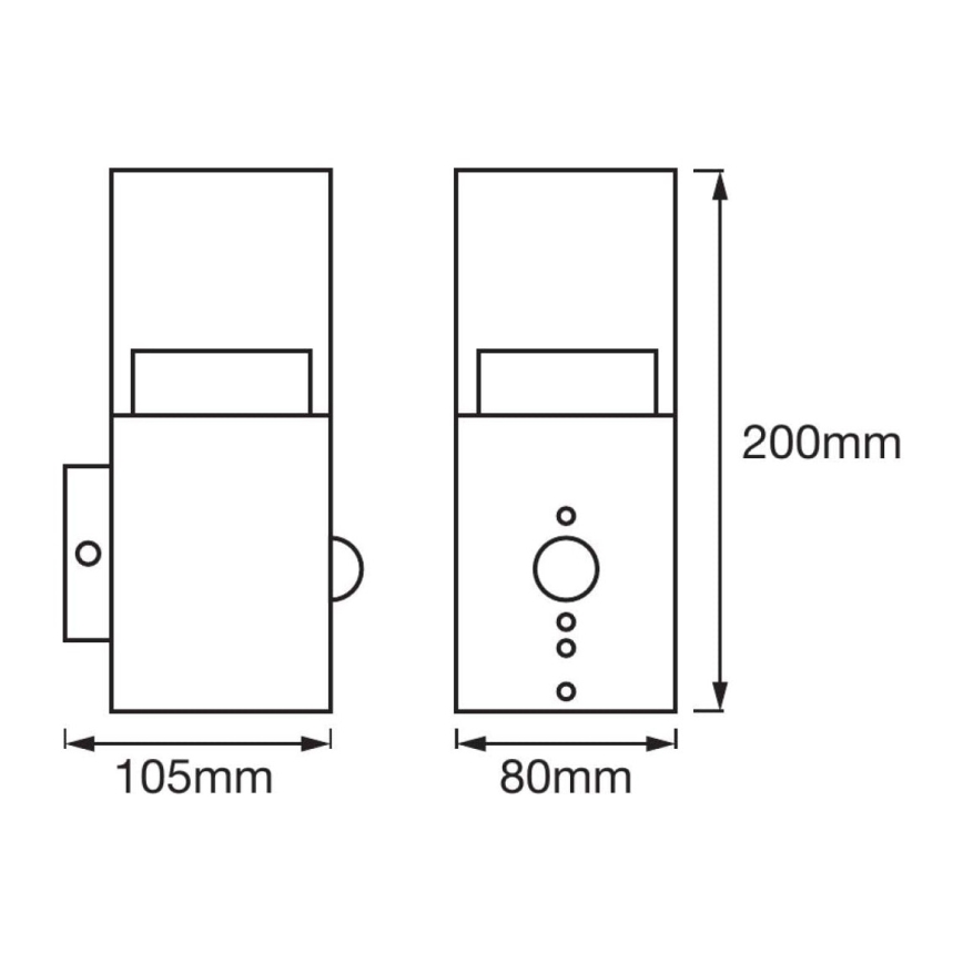 Ledvance - LED-ulkoseinävalaisin anturilla CRYSTAL 1xLED / 5W / 230V IP44