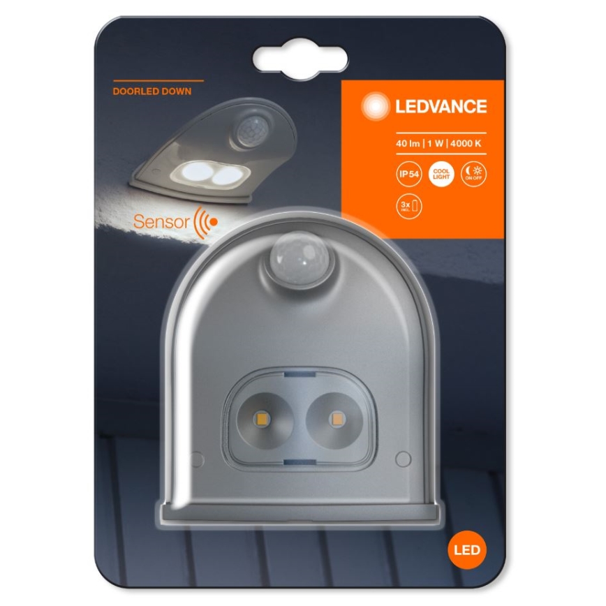 Ledvance - LED-ulkoseinävalaisin anturilla DOORLED LED/1W/4,5V IP54