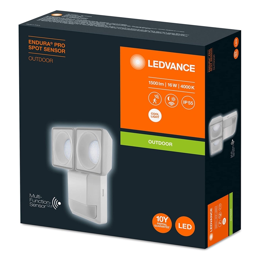 Ledvance - LED-ulkoseinävalaisin anturilla SPOT 2xLED / 8W / 230V IP55