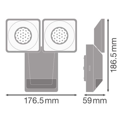 Ledvance - LED-ulkoseinävalaisin anturilla SPOT 2xLED / 8W / 230V IP55
