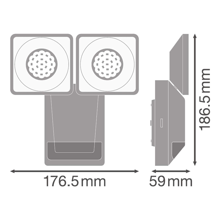 Ledvance - LED-ulkoseinävalaisin anturilla SPOT 2xLED / 8W / 230V IP55
