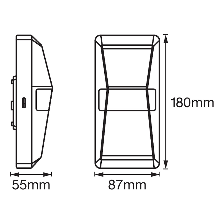 Ledvance - LED-ulkoseinävalaisin anturilla UPDOWN LED / 10W / 230V IP55