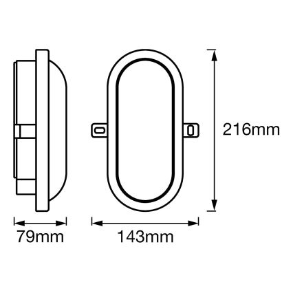 Ledvance - LED-ulkoseinävalaisin BULKHEAD LED/11W/230V IP54 musta