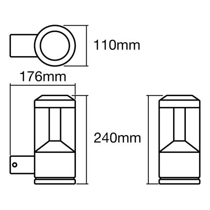 Ledvance - LED-ulkoseinävalaisin LANTERN 1xLED/12W/230V IP44