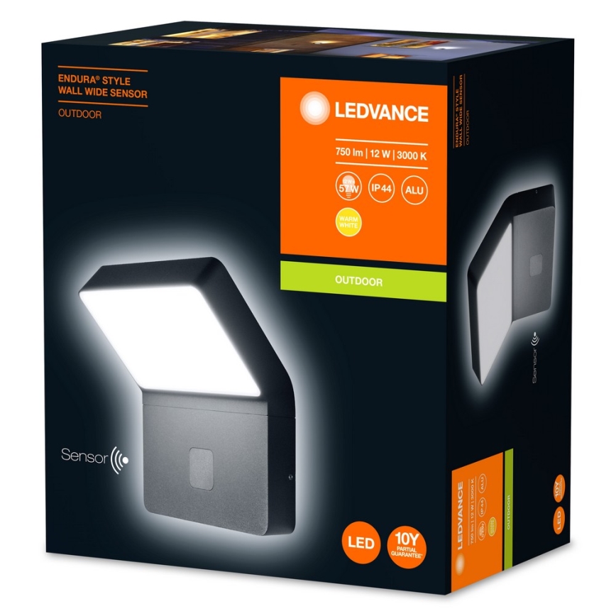 Ledvance - LED-ulkovalaisin anturilla ENDURA LED/12W/230V IP44
