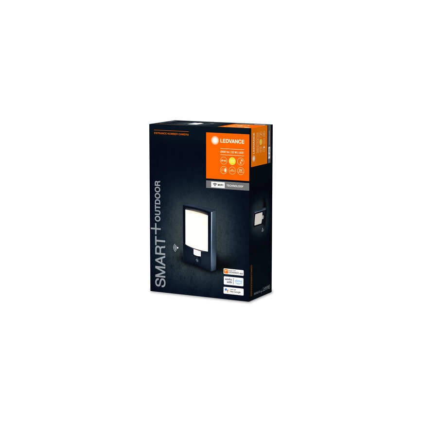 Ledvance - LED Himmennettävä ulkoseinävalaisin anturilla ja kamera SMART+ LED/22W/230V IP44 Wi-Fi