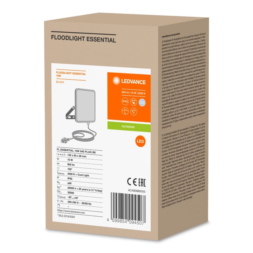 Ledvance - LED Ulkoseinävalonheitin FLOODLIGHT ESSENTIAL LED/10W/230V IP65