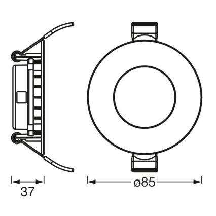 Ledvance - LED Upotettava valo SLIM LED/4,5W/230V 3000K