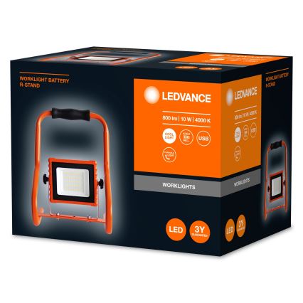 Ledvance - LED-valaisin R-STAND LED/10W/5V 2200 mAh IP44