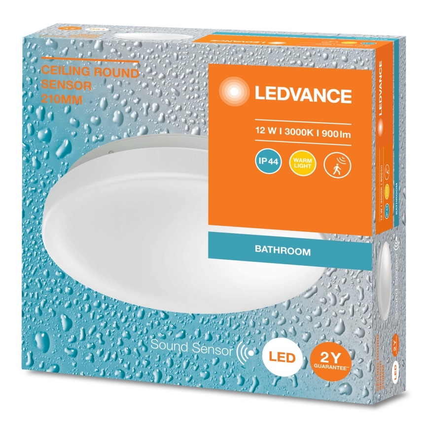 Ledvance - LED-kattovalaisin kylpyhuoneeseen anturilla CEILING ROUND LED/12W/230V IP44